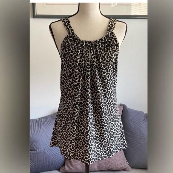 NWOT Banana Republic Halter neck style blouse top Black Cream Size M - Picture 9 of 13